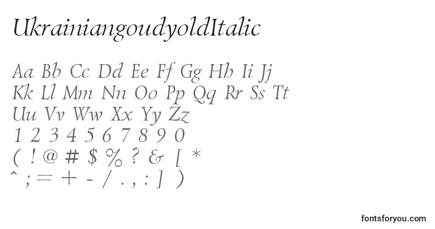 UkrainiangoudyoldItalic Font – alphabet, numbers, special characters