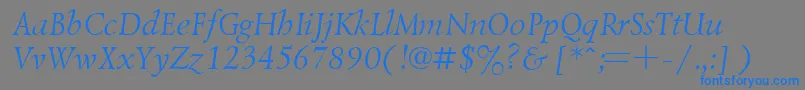 UkrainiangoudyoldItalic Font – Blue Fonts on Gray Background