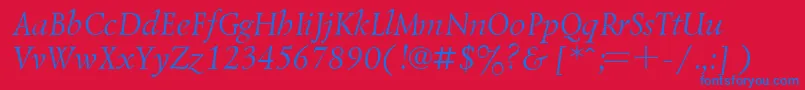 UkrainiangoudyoldItalic Font – Blue Fonts on Red Background