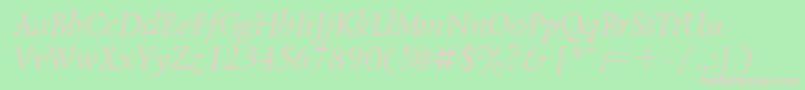 UkrainiangoudyoldItalic Font – Pink Fonts on Green Background