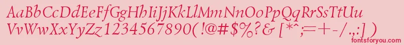 UkrainiangoudyoldItalic Font – Red Fonts on Pink Background