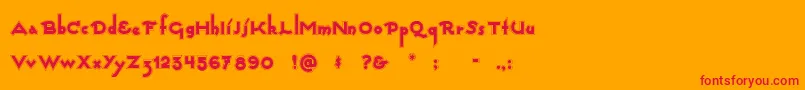 Captains Font – Red Fonts on Orange Background