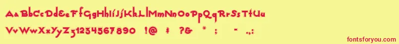 Captains Font – Red Fonts on Yellow Background