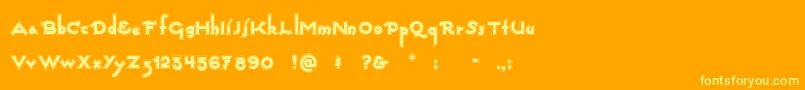 Captains Font – Yellow Fonts on Orange Background