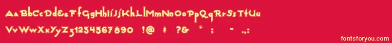 Captains Font – Yellow Fonts on Red Background