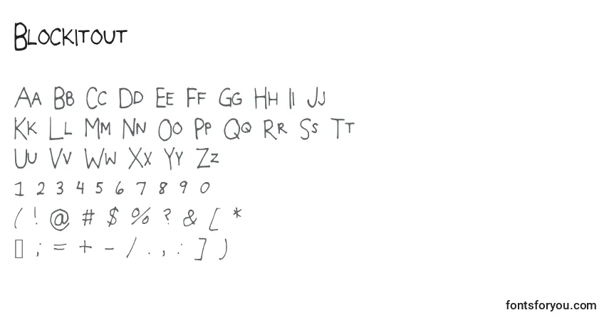 Schriftart Blockitout – Alphabet, Zahlen, spezielle Symbole
