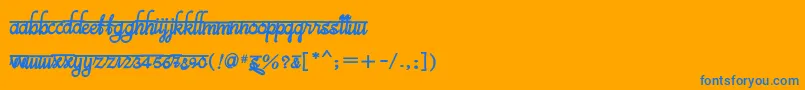 BitsindiancalligraBoldフォントについての詳細 フォントBitsindiancalligraBold – オレンジの背景に青い文字