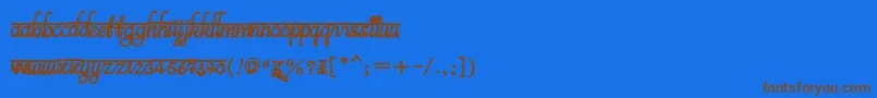 BitsindiancalligraBold-fontti – ruskeat fontit sinisellä taustalla