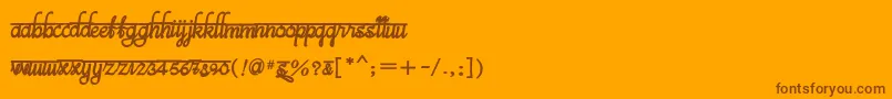 フォントBitsindiancalligraBold – オレンジの背景に茶色のフォント