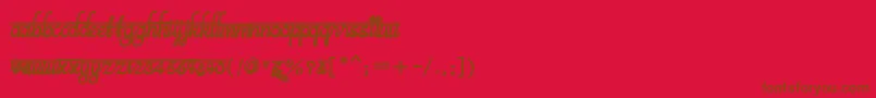 フォントBitsindiancalligraBold – 赤い背景に茶色の文字