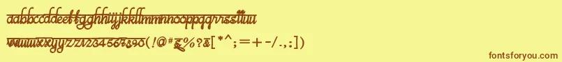 Шрифт BitsindiancalligraBold – коричневые шрифты на жёлтом фоне