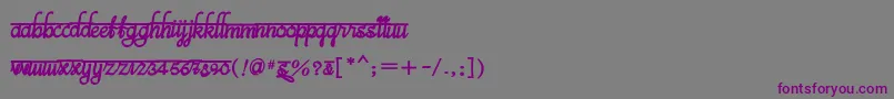 BitsindiancalligraBold Font – Purple Fonts on Gray Background
