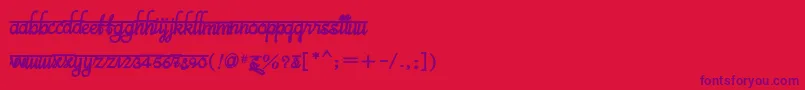 BitsindiancalligraBold Font – Purple Fonts on Red Background