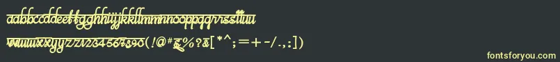 BitsindiancalligraBold Font – Yellow Fonts on Black Background