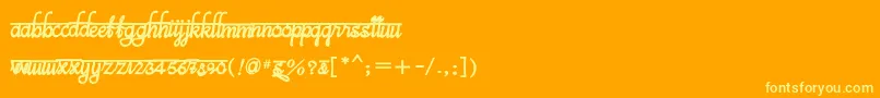 BitsindiancalligraBold Font – Yellow Fonts on Orange Background