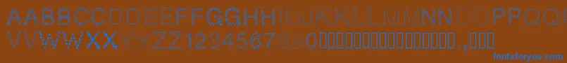 Pwpatchwork Font – Blue Fonts on Brown Background