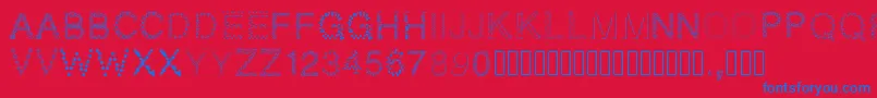 Pwpatchwork Font – Blue Fonts on Red Background