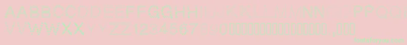 Pwpatchwork-Schriftart – Grüne Schriften auf rosa Hintergrund