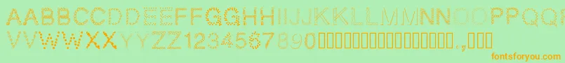 Pwpatchwork Font – Orange Fonts on Green Background