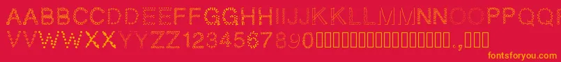 Pwpatchwork Font – Orange Fonts on Red Background