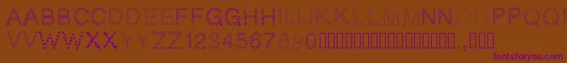 Pwpatchwork-Schriftart – Violette Schriften auf braunem Hintergrund