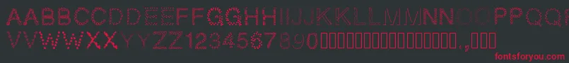Pwpatchwork Font – Red Fonts on Black Background