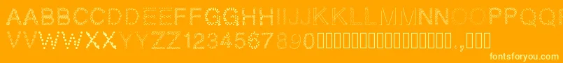 Pwpatchwork-fontti – keltaiset fontit oranssilla taustalla
