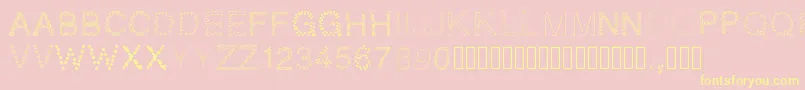 Pwpatchwork Font – Yellow Fonts on Pink Background