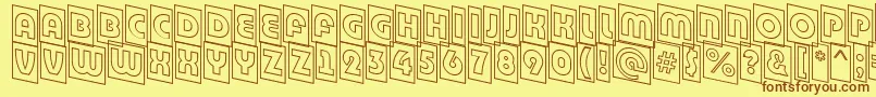 Шрифт ABighaustitulcmdnotl – коричневые шрифты на жёлтом фоне