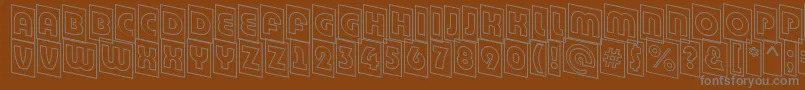フォントABighaustitulcmdnotl – 茶色の背景に灰色の文字