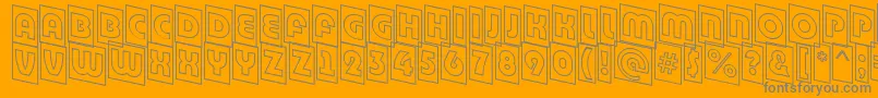 ABighaustitulcmdnotl-fontti – harmaat kirjasimet oranssilla taustalla