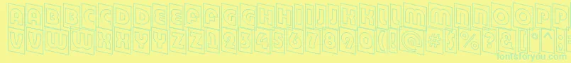 ABighaustitulcmdnotl Font – Green Fonts on Yellow Background