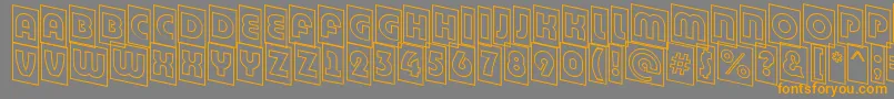 ABighaustitulcmdnotl-Schriftart – Orangefarbene Schriften auf grauem Hintergrund