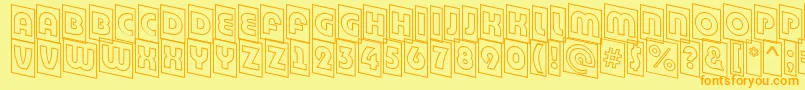 ABighaustitulcmdnotl Font – Orange Fonts on Yellow Background