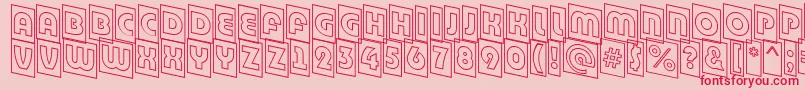 ABighaustitulcmdnotl-Schriftart – Rote Schriften auf rosa Hintergrund