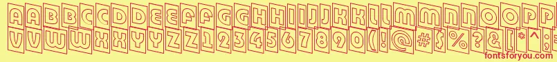 ABighaustitulcmdnotl Font – Red Fonts on Yellow Background