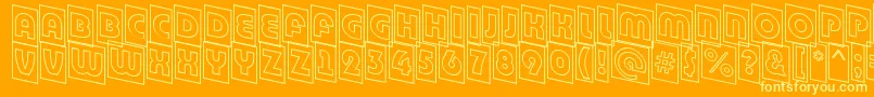 フォントABighaustitulcmdnotl – オレンジの背景に黄色の文字