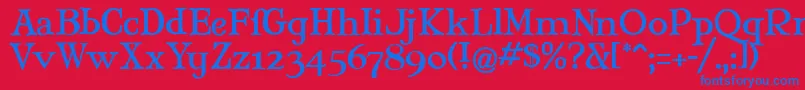 MaryJaneAntique Font – Blue Fonts on Red Background