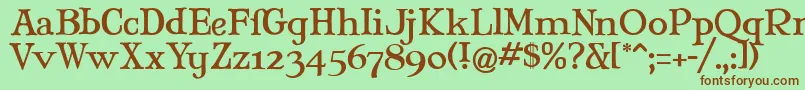 MaryJaneAntique Font – Brown Fonts on Green Background