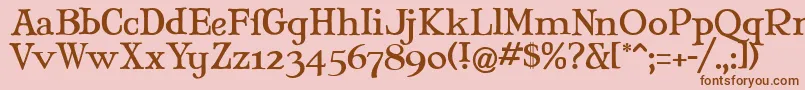 MaryJaneAntique Font – Brown Fonts on Pink Background