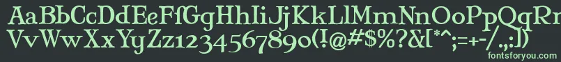 MaryJaneAntique Font – Green Fonts on Black Background