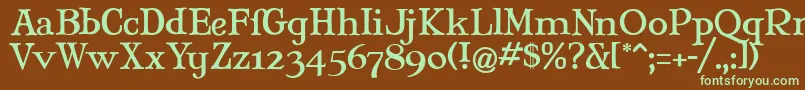 MaryJaneAntique Font – Green Fonts on Brown Background