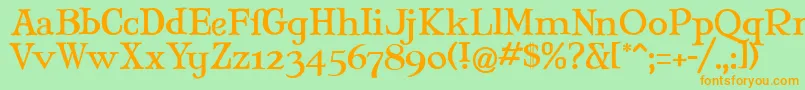 MaryJaneAntique Font – Orange Fonts on Green Background