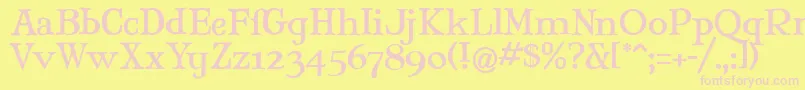 MaryJaneAntique Font – Pink Fonts on Yellow Background