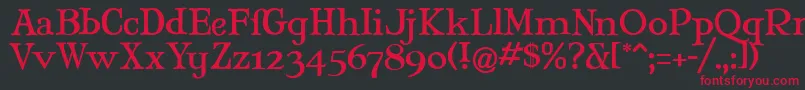 MaryJaneAntique Font – Red Fonts on Black Background