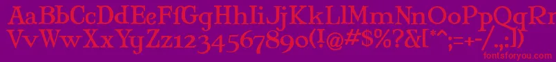 MaryJaneAntique Font – Red Fonts on Purple Background