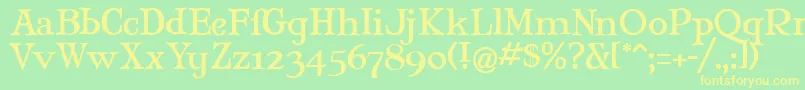 MaryJaneAntique Font – Yellow Fonts on Green Background