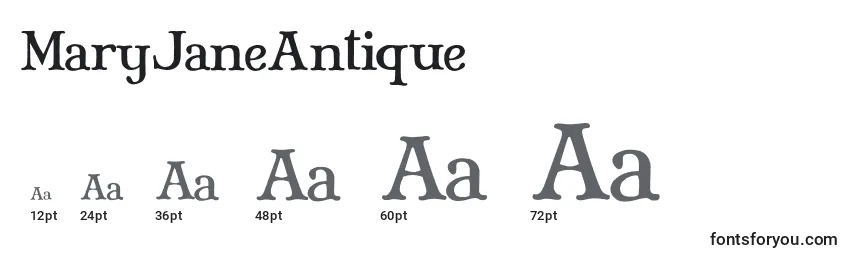 Размеры шрифта MaryJaneAntique