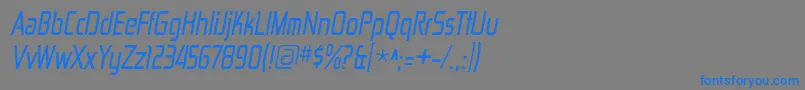 フォントZektoncdItalic – 灰色の背景に青い文字