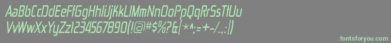 Шрифт ZektoncdItalic – зелёные шрифты на сером фоне